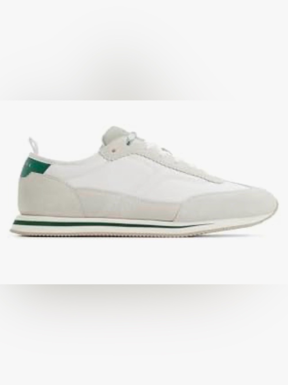 Ted Baker White Low-Top Men's Sneaker with Subtle Green Stripe